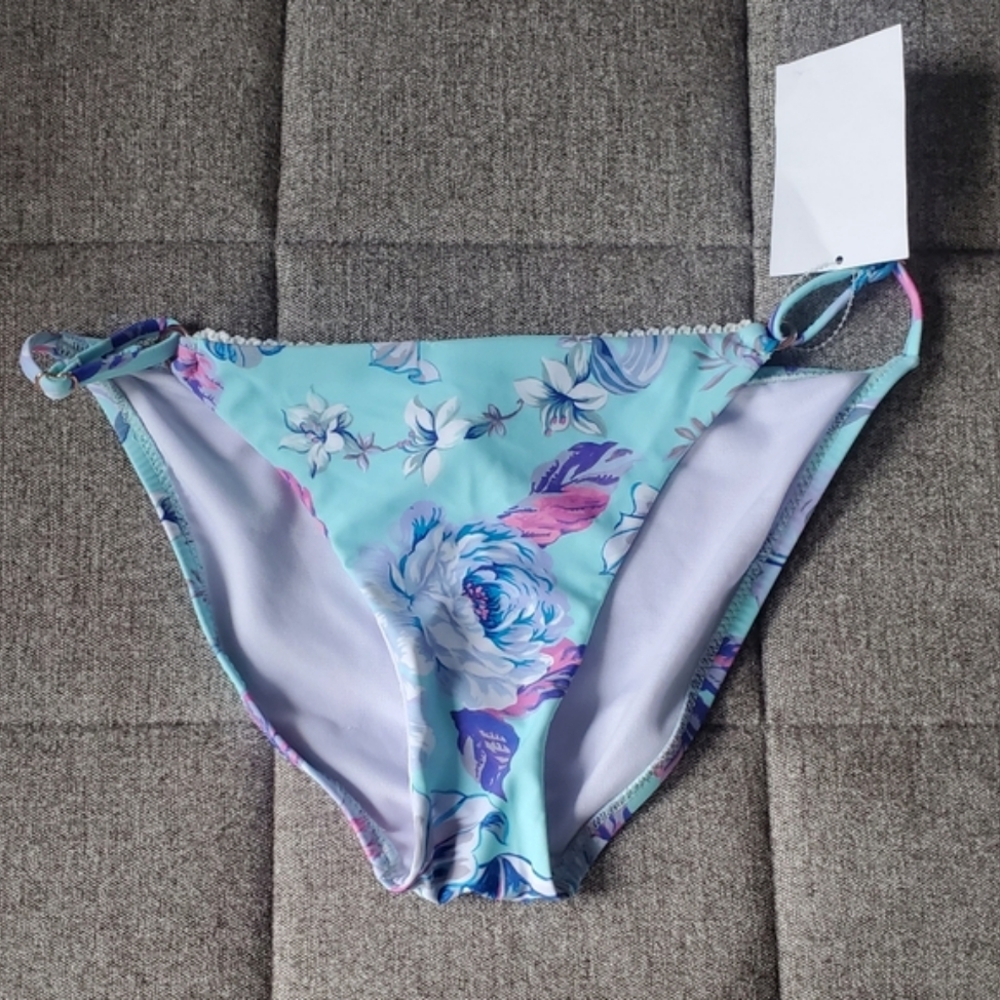 Nanette Lepore | Azalea Adjustable Floral Print Swim Bikini Bottom Sz 12